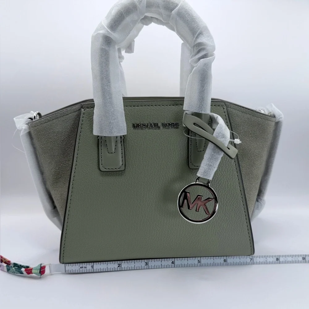 Michael Kors Thyme Green XS Leather Satchel Crossbody NWT - Picture 4 of 10